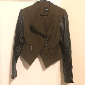 Olive jacket with sexy mid crop back